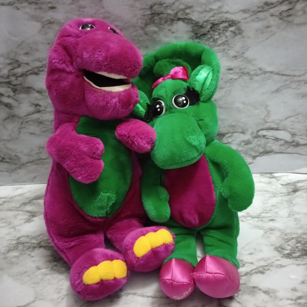 VINTAGE Golden Bear Lyons Group Barney and Baby Bop Plush